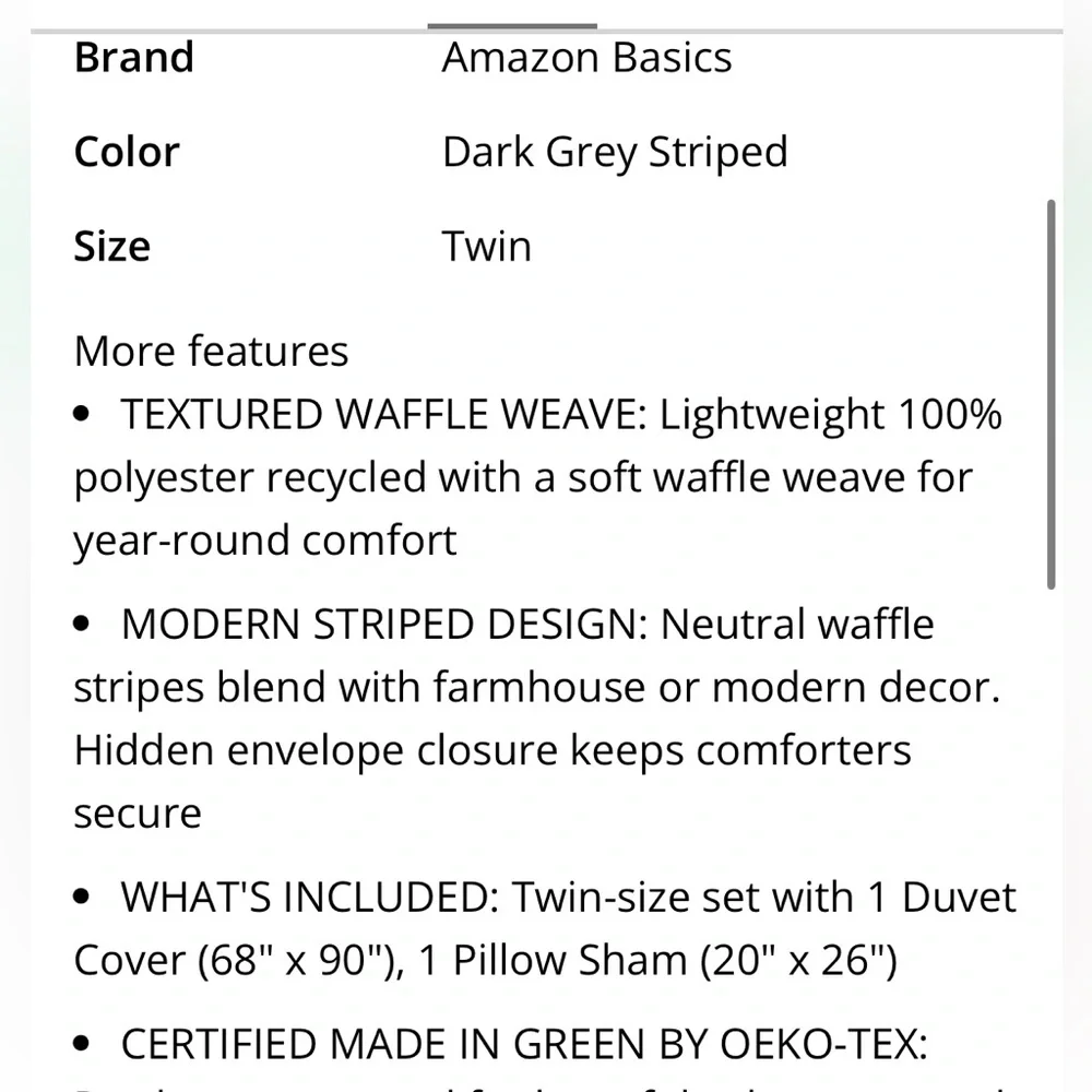 Striped Duvet Bedding 2pc Set Gray-TWIN